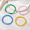 Natural & Dyed Malaysia Jade Beads Stretch Bracelets for Women BJEW-JB13272-1