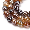Electroplated Natural Agate Beads Strands G-B191-A07-10mm-13-3