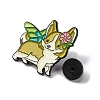 Creative Cartoon Cute Flower Corgi Dog Zinc Alloy Brooches JEWB-U001-01C-3