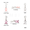 October Breast Cancer Pink Awareness Ribbon Alloy Enamel Pendants ENAM-SC0001-69-2