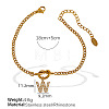 304 Stainless Steel Micro Pave Clear Cubic Zirconia Charm Bracelets WG4D47F-24-1
