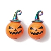 Halloween theme Wood with Alloy Pendant PALLOY-JF02657-01-1