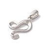 925 Sterling Silver Micro Pave Clear Cubic Zirconia Pendants STER-H117-01P-05-2