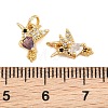 Brass Micro Pave Cubic Zirconia Charms KK-Q085-06G-3
