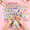 100Pcs 4 Styles Rectangle OPP Cellophane Candy Bags ABAG-WH20013-17-4