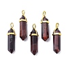 Natural Tiger Eye Pointed Pendants G-G025-01G-37-1