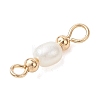 3Pcs 3 Styles Natural Cultured Freshwater Pearl Rice Beaded Links Connector Charms PALLOY-JF04914-02-5