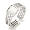 Non-Tarnish 304 Stainless Steel Cuff Finger Ring Components STAS-P365-32P-1