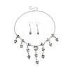 Halloween Tibetan Style Alloy Bib Necklaces & Dangle Earring Sets LS-SJEW-P006-03AS-2