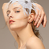 Bridal Wedding Mesh Feather Fascinator Hats Hair Chips OHAR-WH0011-47A-6