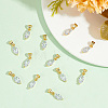 BENECREAT 12PCS Brass Cubic Zirconia Charms KK-BC0012-84-4