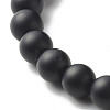 Synthetic Quartz Crystal Beads and Synthetic Black Stone Beads Stretch Bracelets Set for Girl Women Gift BJEW-JB06792-9
