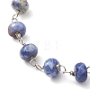 Natural Blue Spot Jasper Rondelle Beads Link Bracelets for Women BJEW-JB10262-03-3