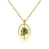 304 Stainless Steel Birth Month Flower Pendant Necklace HUDU-PW0001-034L-1
