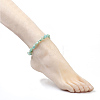 Natural Flower Amazonite Chip Beads Anklets AJEW-AN00229-08-4