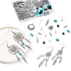 DIY Woven Net/Web with Feather Earring Making Kits DIY-FS0008-65-3