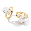 Hexagon Natural Howlite Finger Rings RJEW-B113-02G-02-2