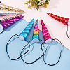 8Pcs 8 Colors Polyester Unicorn Horn Ear Elastic Headband OHAR-GO0001-01-4