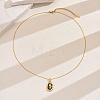 Stainless Steel Enamel Flower Pendant Necklaces for Women Daily Wear VT0532-5