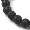 Dyed Natural Lava Rock Round Beaded Stretch Bracelets BJEW-TA00337-01-3