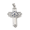 Brass Micro Pave Blue Cubic Zirconia Pendants CU-CBA4BAF-02P-1