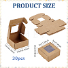 30Pcs Foldable Square Paper Storage Gift Boxes with Visible Window CON-PH0003-62A-2