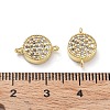 Rack Plating Brass Micro Pave Clear Cubic Zirconia Connector Charms KK-Z036-07G-3