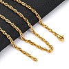 3mm Rack Plating Brass Rope Chain Necklaces for Women Men MAK-L044-29G-1