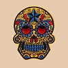 Skull Computerized Embroidery Cloth Sew on Patches PW-WG37707-04-1