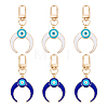 4Pcs 2 Colors Alloy Enamel Turkish Evil Eye Pendant Decoration KEYC-AR0001-13-1