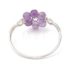 Flower Natural Gemstone Ring RJEW-JR00711-02-5