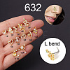 20G Stainless Steel Cubic Zirconia L-Shaped Nose Rings WG80602-14-1