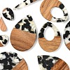 10Pcs 5 Style Resin & Walnut Wood Pendants RESI-LS0001-44-4