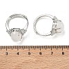 Brass Micro Pave Cubic Zirconia with Natural Quartz Crystal Cuff Open Rings RJEW-T035-01P-G-5