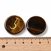 13Pcs Flat Round Natural Tiger Eye Rune Stones G-K335-08D-3