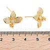 Flower 925 Sterling Silver Micro Pave Cubic Zirconia Stud Earring Findings EJEW-B038-18G-3