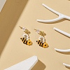 Glass Seed Braided Bees Dangle Stud Earrings EJEW-MZ00011-3