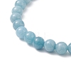 3Pcs 3 Style Natural Blue Quartz & Grade A Amazonite & Turquoise Cross Beaded Stretch Bracelets Set BJEW-JB09408-4