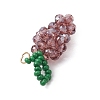 Handmade Glass Beaded Grape Pendants PALLOY-MZ00489-03-4