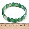 Dyed & Heated Natural Agate Oval Beaded Stretch Bracelet G-E010-01-22-3