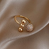 3Pcs Brass with Crystal Rhinestone Cuff Rings FS-WG8A782-01-3
