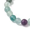 Natural Fluorite Beads Stretch Bracelets for Women BJEW-JB13166-3