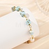 Natural Larimar Square Beaded Chain Bracelets for Women BJEW-JB14478-2