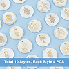 40Pcs 10 Style Natural Freshwater Shell Pendants SHEL-PH0001-20-3