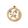 12 Constellations 304 Stainless Steel & Natural Shell & Rhinestone Pendants SA-CBAA9A2-06G-08-1