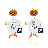 Halloween Alloy Enamel & Rhinestone Stud Dangle Earrings WGDC089-01-2