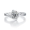 Rhodium Plated 925 Sterling Silver Moissanite Rhinestone Solitaire Ring AJEW-U007-17P-3