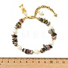 Brass Enamel Fish Charm Bracelets BJEW-JB14062-03-4
