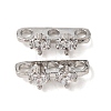 Brass Pave Clear Cubic Zirconia 3-Hole Spacer Bars KK-K422-21P-1