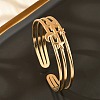 304 Stainless Steel Cuff Bangles for Women BJEW-B120-07G-03-1